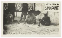 Examples of Traditional Navajo Crafts - Sand Painting and Blankets