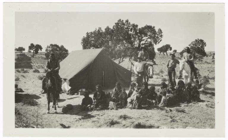 Mr. Stokely's Camp in the Black Mountains with a Group of Native Americans