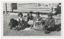 Navajo Children the Day after Christmas, Chinle, Arizona