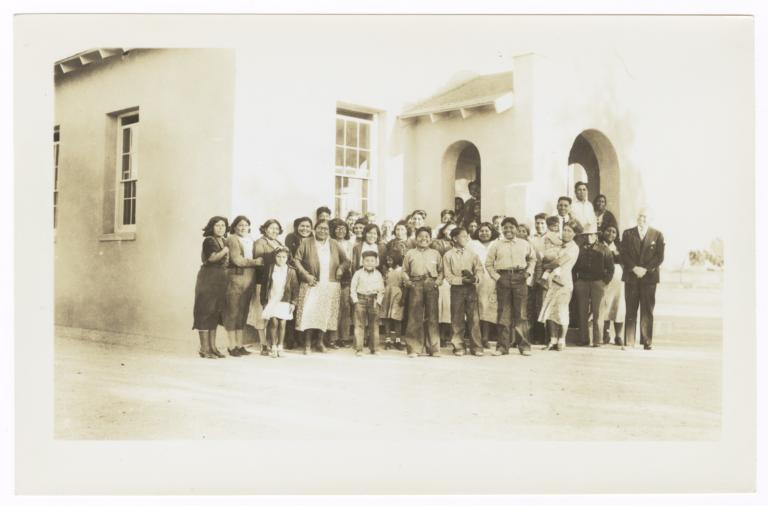 Attendants at Pima Indian Presbyterian Church, near Sacaton, Arizona