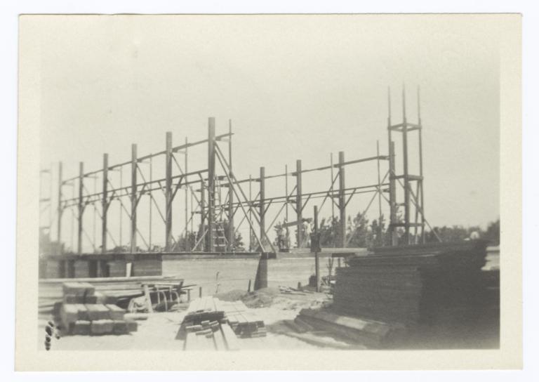 Building Under Construction, Uprights and Auditorium Space, Riverside, California