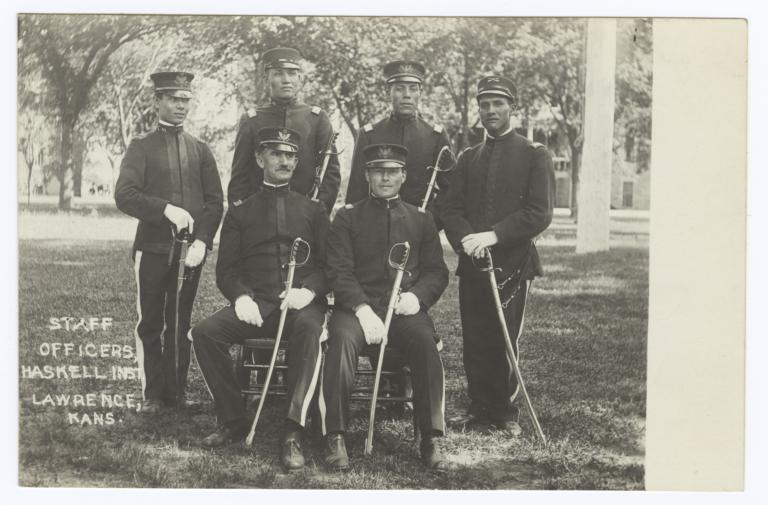 Staff Officers in Full Uniform Dress, Haskell Institute, Lawrence, Kansas