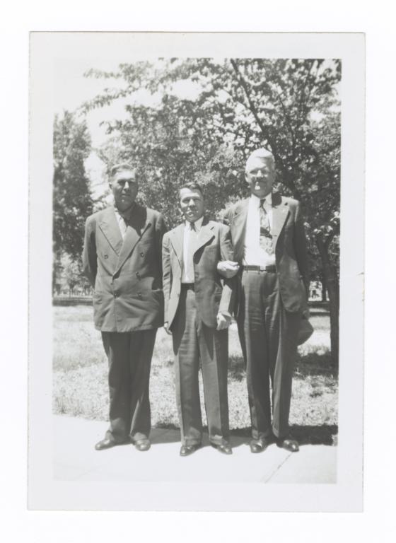 Howard Frazier, Oscar Gardner, and G.E.E. Lindquist at Yankton, South Dakota