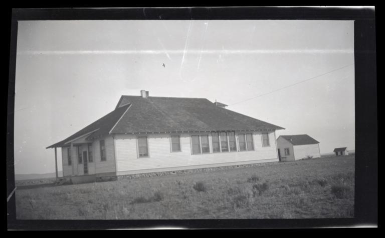 School building at the Western Shoshone Reservation, Nevada