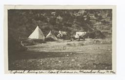 Tipis and Other Buildings on Mescalero Reservation, New Mexico