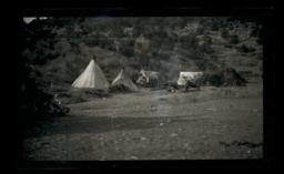 Tipis and Other Buildings on Mescalero Reservation, New Mexico