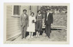Bride, Groom, Bridesmaid, and Mr. Overman, Mescalero, New Mexico