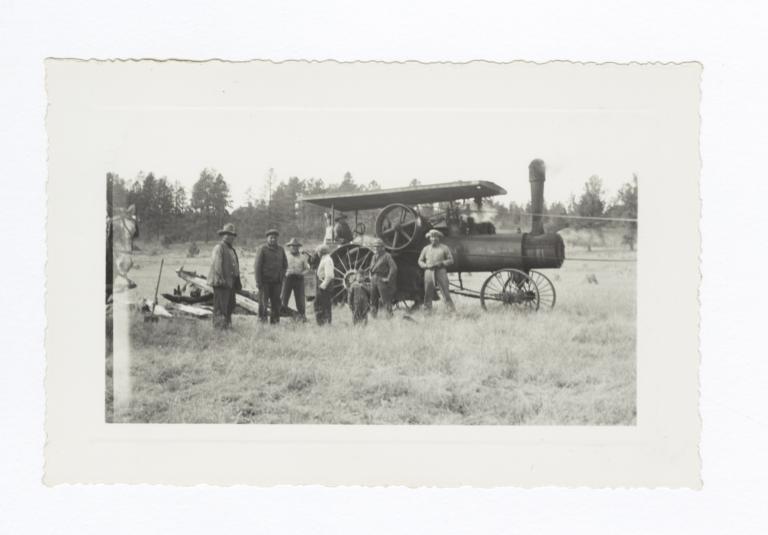 Group of Men with a Steam Tractor