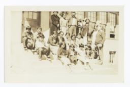 Whitetail Day School, Group of Students and Adults on the Front Steps