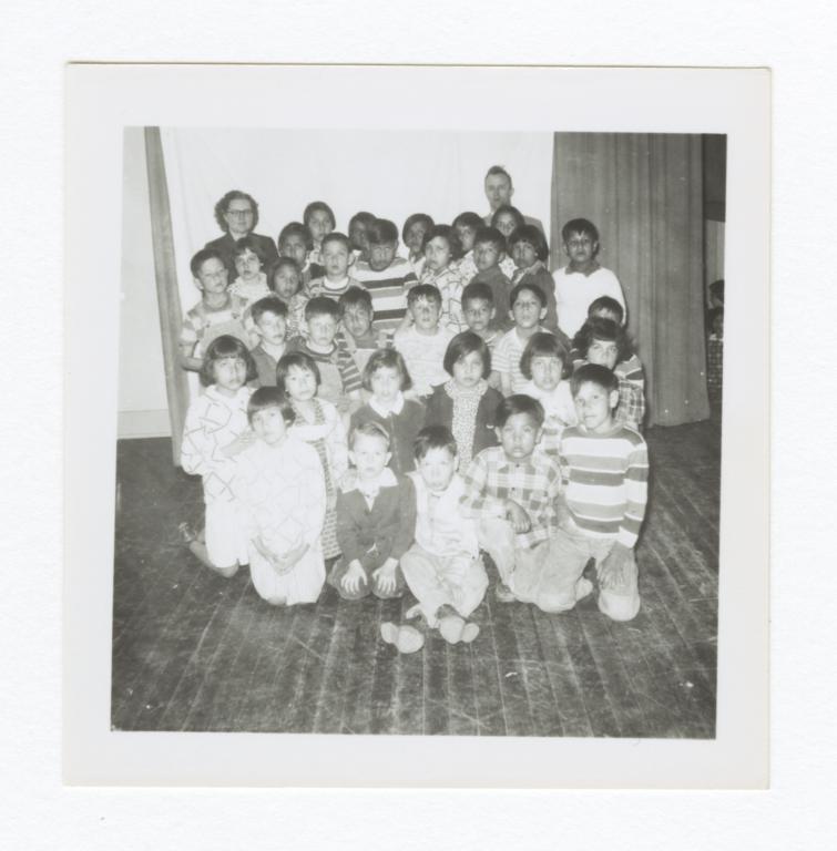 Class Photo, Elementary Age Boys and Girls, Wahpeton, North Dakota