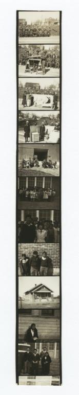 Contact Sheet of 11 Images of People, Buildings, or Farm Animals