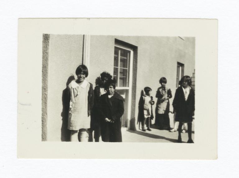 American Indian Children outside Bloomfield Academy, Oklahoma