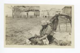 Wasco Indian Woman with Mortar and Pestle, Oregon