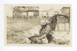 Wasco Indian Woman with Mortar and Pestle, Oregon