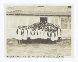 Girls at St. Mary's P.E. Mission School, Rosebud Reservation, South Dakota