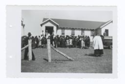 Preparing for Group Photo at Dedication Ceremony