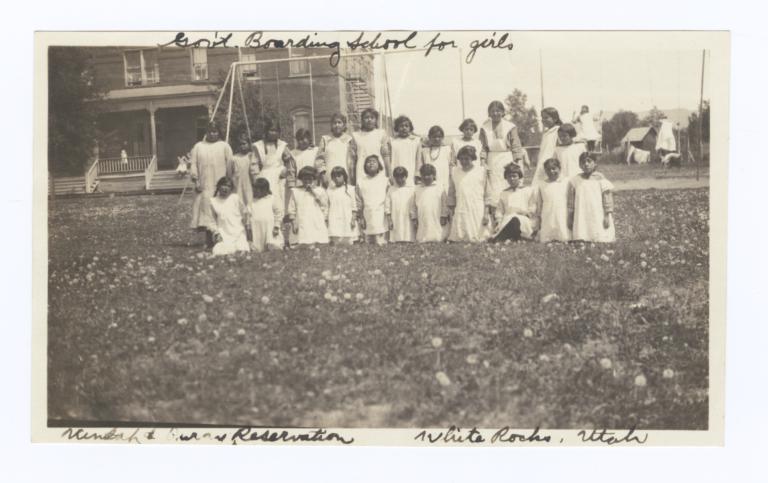 Female students, Government Boarding School, Uintah and Ouray Reservation, Whiterocks, Utah