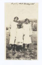 Three Girls, Pupils of Goverment Boarding School, Uintah and Ouray Reservation, Whiterocks, Utah