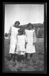 Three Girls, Pupils of Goverment Boarding School, Uintah and Ouray Reservation, Whiterocks, Utah
