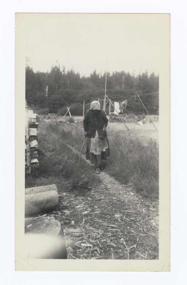 Hoh River Woman, over 100 years of Age and Nearly Blind, on a Trail - G ...