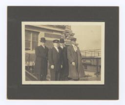 G.E.E. Lindquist with R.D. Hall, Henry Roe Cloud and an Unidentified Man in New York