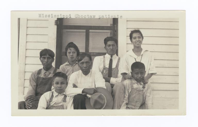 Group of  Mississippi Choctaw Patients at Choctaw-Chickasaw Sanatorium, Talihina, Oklahoma