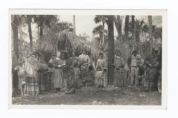 Group of Seminole Indians with a Nun, Everglades, Florida