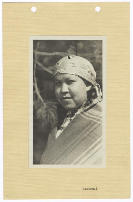 Young Kootenai Indian Woman in Blanket and Headwrap 