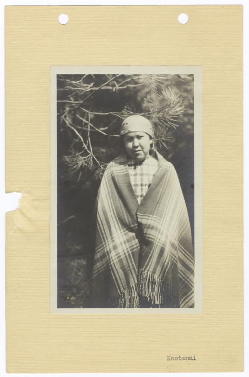 Young Kootenai Indian Woman in Blanket and Headwrap 