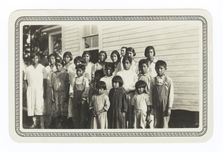 American Indian Boys and Girls at a Day School at Bayou Blue, Louisiana