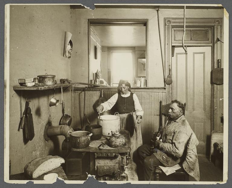 Old Couple, Woman Cooking