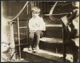 Boy on Stoop with Shoe Untied