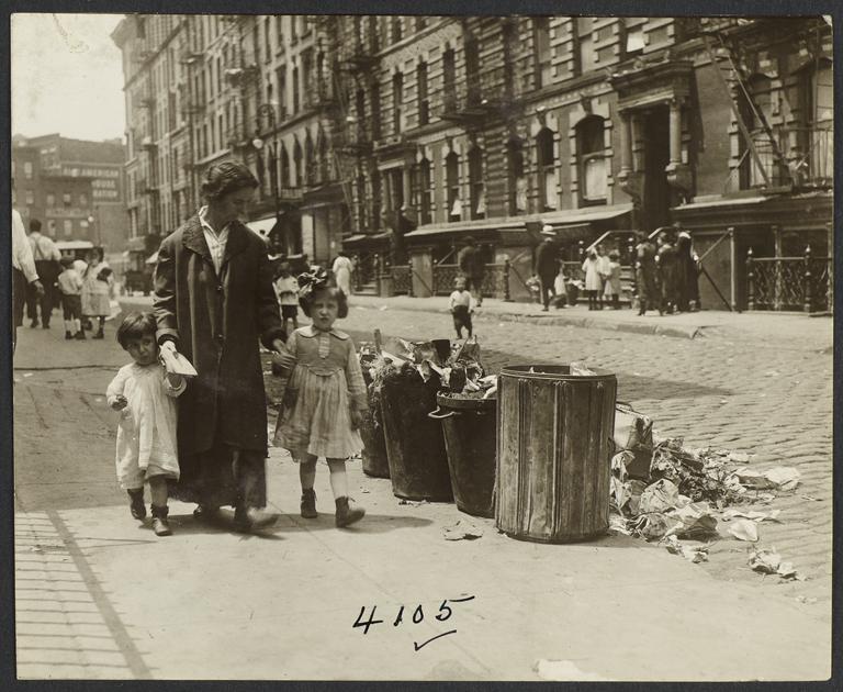 Woman with Two Children and Mail