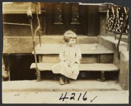 Girl on Wooden Step