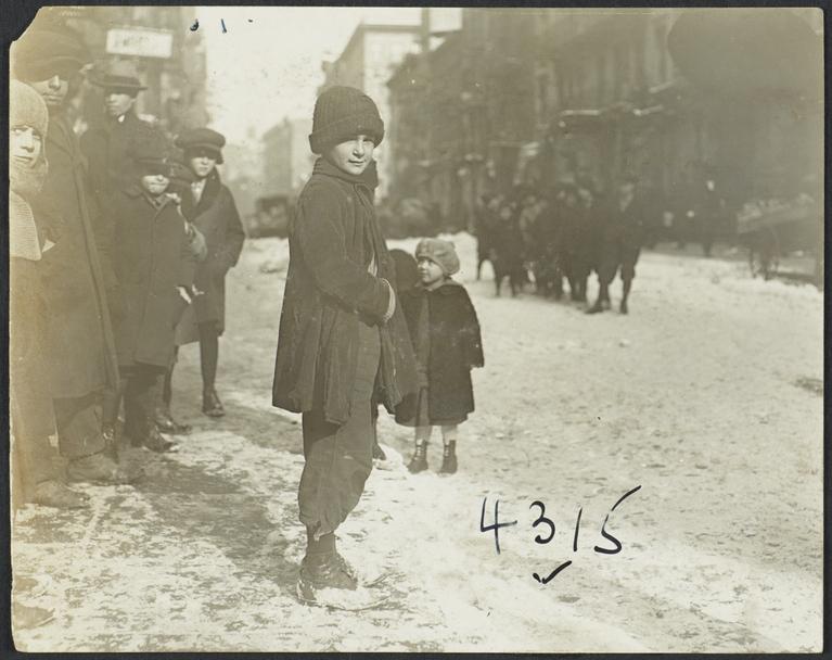 Children on Snowy Street