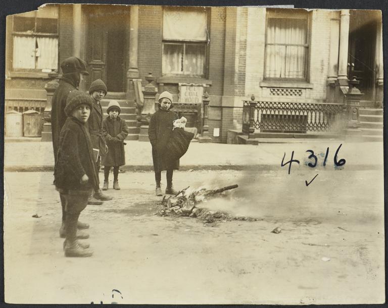 Children Outside Around Fire