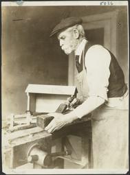 Old Men's Toy Shop Album -- Old Man Doing Wood Work