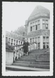 Woman on Stairs to Ward Manor House