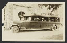 Ward Manor, Elderly Residents in a Bus in Front of Manor House 
