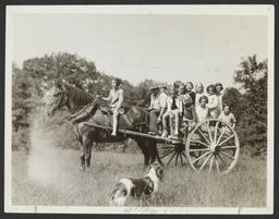Man with Children on Horse and Buggy