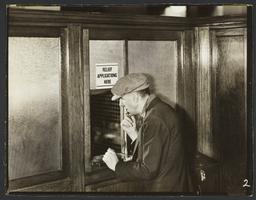 Man at Relief Applications Window