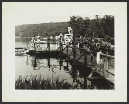 Boys on Lakeside Dock