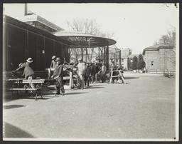 Men near Benches at New York Zoological Society