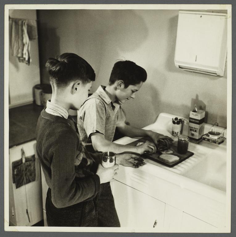 Lenox Hill, 1948-1949 Album -- Boys Making Sandwiches